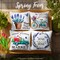G128 Spring Decoration Farmhouse Flowers Bloom Waterproof Throw Pillow Covers | 18 x 18 in | Set of 4, Beautiful Cushion Covers for Spring Sofa Couch Decoration